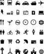 36 Piktogramme schwarz - Reisen, Kommunikation, e-commerce