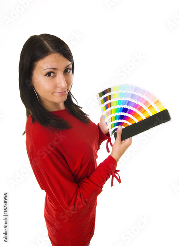 WOMAN HOLDING COLOR GUIDE WOMAN HOLDING COLOR GUIDE