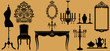 Vector illustration of original antique furniture collection