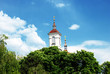 Church top over blue sky
