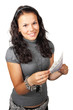 Young woman counting cash