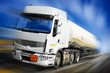 truck with fuel tank in motion