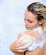 woman washing her body