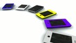 Collection téléphones portable couleur animation