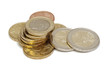 Euro coins isolated on white