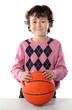 Handsome boy with basket ball