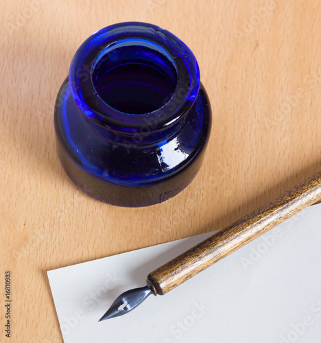 Photo: ink-stand and pen ink-stand and pen