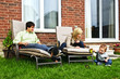 Happy family relaxing at home