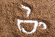 cup with smoke from coffee granules