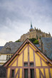 Abbey and traditional houses of Mont St. Michel, France
