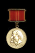 Vintage Soviet Army Officer  Medal with Lenin on it