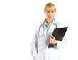 smiling medical doctor with stethoscope