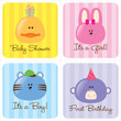 1-Baby Shower, 2-Birth Announcements, 1- First Birthday