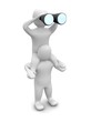 Man looking through binoculars. 3d rendered illustration. Man looking through binoculars. 3d rendered illustration.