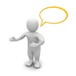 Man with empty speech bubble. 3d rendered illustration. Man with empty speech bubble. 3d rendered illustration.