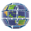 World at monitors. Hi-res digitally generated image. World at monitors. Hi-res digitally generated image.