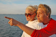 Pointing at the sea