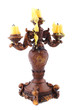 Wooden carved candlestick