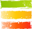 Three grungy multicolored banners with florals Three grungy multicolored banners with florals