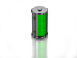 3D full charged battery on white background