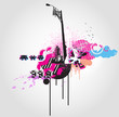 Vector illustration of style Decorative urban background