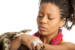 black girl and python
