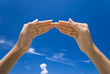 Photo: Hand symbolizing a house Hand symbolizing a house