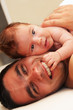 Happy , young father with his son