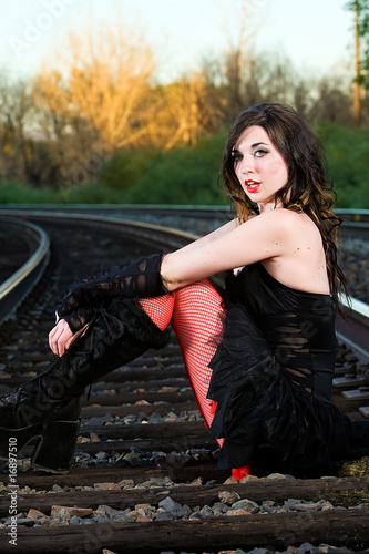 Photo: Sexy Girl on Train Tracks Sexy Girl on Train Tracks