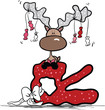 reindeer sitting on the letter r