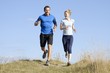 Young couple jogging together