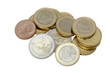 Euro coins isolated on white