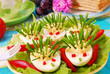 hedgehog from eggs and chives
