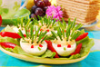 hedgehog from eggs and chives