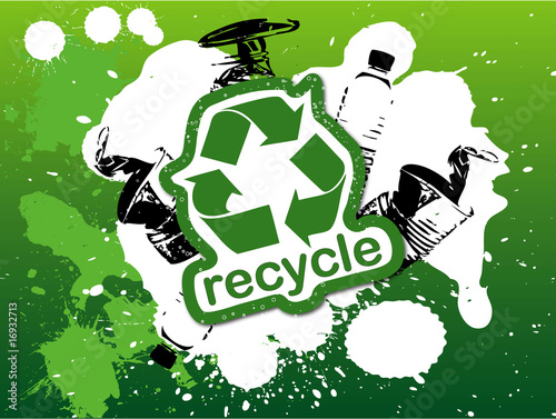 Vector: Recycle grunge background Recycle grunge background