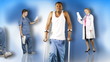Patients with doctors in the background