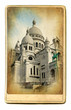 european landmarks vintage cards - Montmartre cathedral Paris