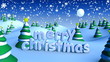 Merry Christmas in winter snow landscape
