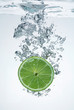 lime slice in a water