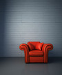 Red leather armchair