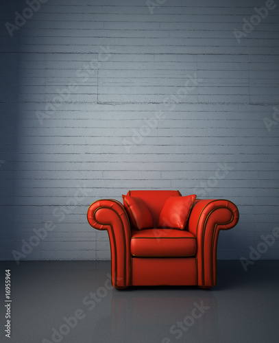 Photo: Red leather armchair Red leather armchair