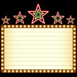 Blank movie, theater or casino marquee with neon stars