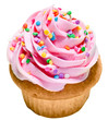 Pink Vanilla Cupcake with Rainbow Sprinkles