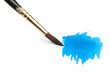 Watercolor Brush and Blue Paint