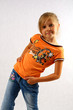 Casual small girl in a studio