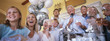 Family celebrating at party
