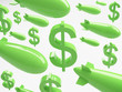 Consept of economic crisis (dollar signs and bombs)