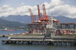 Cranes on pier of Vancouver Harbour, British Columbia