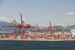 Cranes and cargo containers in Vancouver Harbour, British Columbia