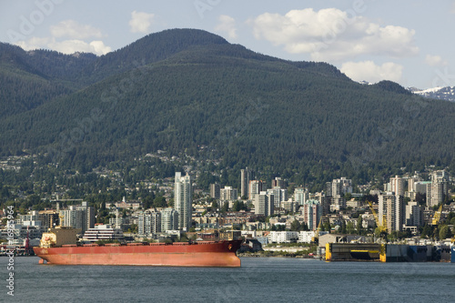 Photo: Cargo ship in Vancouver Harbour, British Columbia Cargo ship in Vancouver Harbour, British Columbia